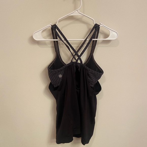 Athleta Sports Bra Tank Top and Capri Leggings Set Black/Gray Size Small - Picture 3 of 10